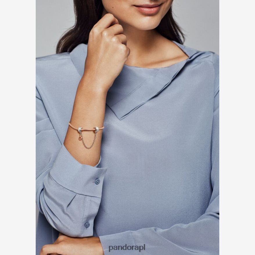 dwutonowy Akcesoria Pandora zwisająca korona lub łańcuszek zabezpieczający DFDN326