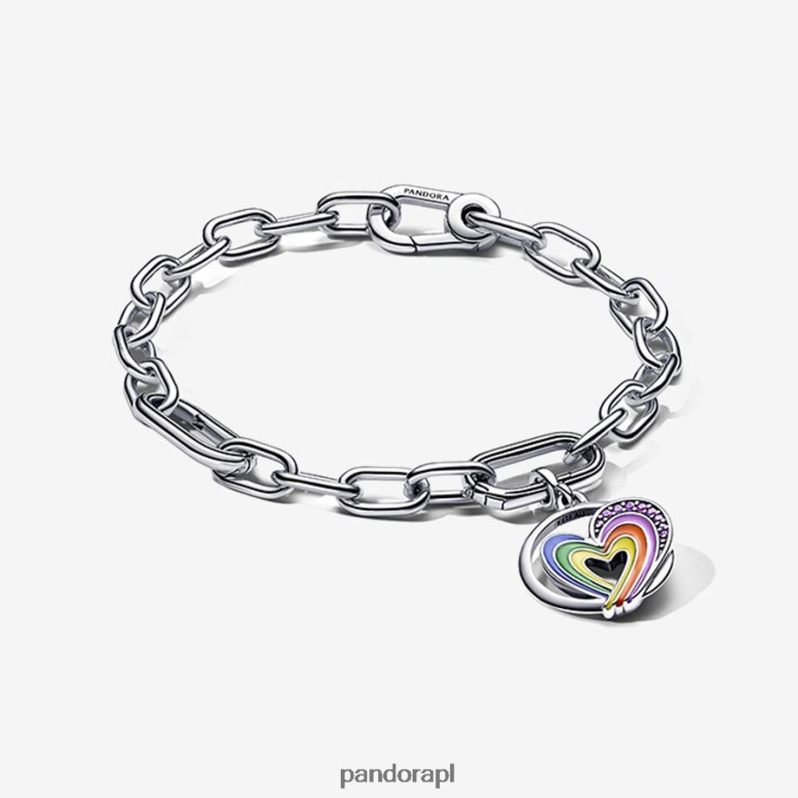 standardowy kolor Akcesoria Pandora Zestaw bransoletek z tęczowym sercem DFDN471