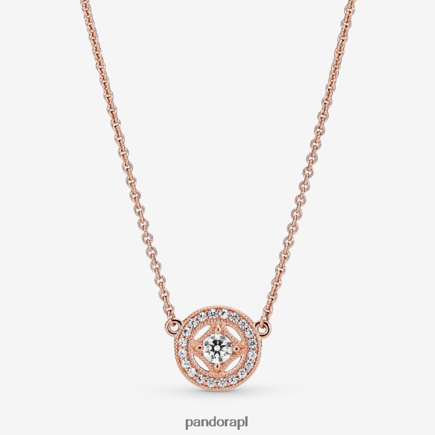 Pozłacane Różowym Złotem Akcesoria Pandora Naszyjnik Collier w stylu vintage DFDN724