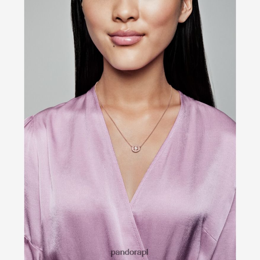 Pozłacane Różowym Złotem Akcesoria Pandora Naszyjnik Collier w stylu vintage DFDN724