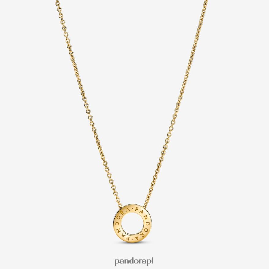 pozłacany Akcesoria Pandora Naszyjnik z logo Pave Circle Collier DFDN710