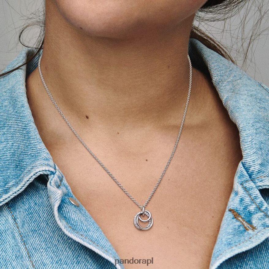 srebro Akcesoria Pandora Naszyjnik z wisiorkiem zawsze otoczony rodziną DFDN763