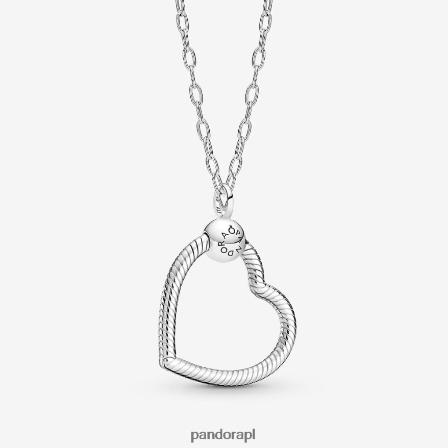 srebro Akcesoria Pandora Zestaw wisiorka w kształcie serca i łańcuszka DFDN707
