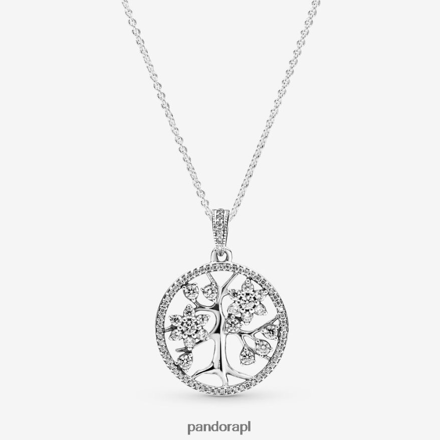 srebro Akcesoria Pandora błyszczący naszyjnik z drzewem genealogicznym DFDN721