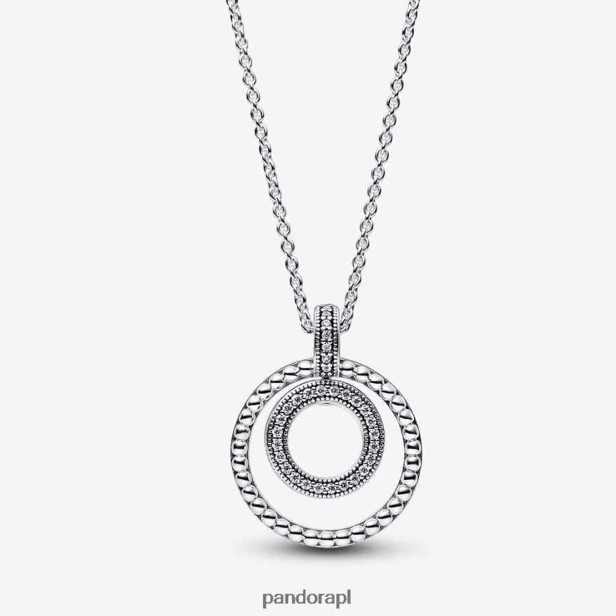 srebro Akcesoria Pandora charakterystyczny wisiorek i naszyjnik z koralików i kostki DFDN793