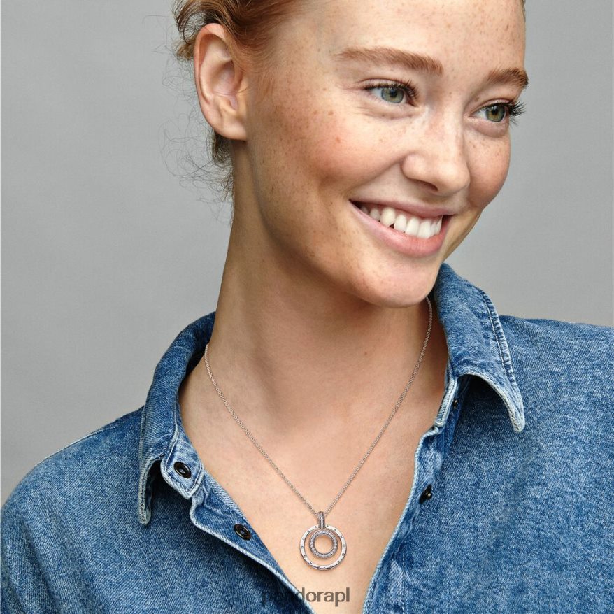 srebro Akcesoria Pandora charakterystyczny wisiorek i naszyjnik z koralików i kostki DFDN793