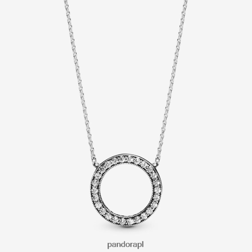 srebro Akcesoria Pandora krąg błyszczącego naszyjnika DFDN745