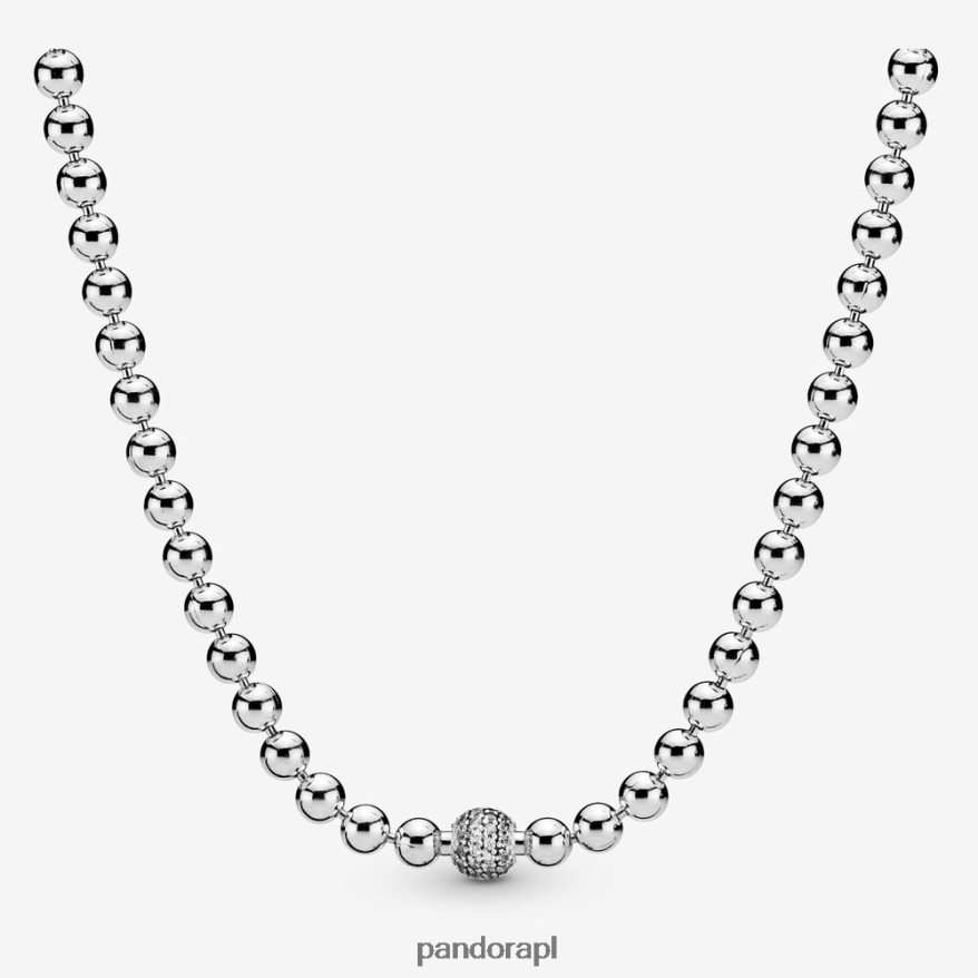 srebro Akcesoria Pandora naszyjnik z koralików i kostki DFDN797
