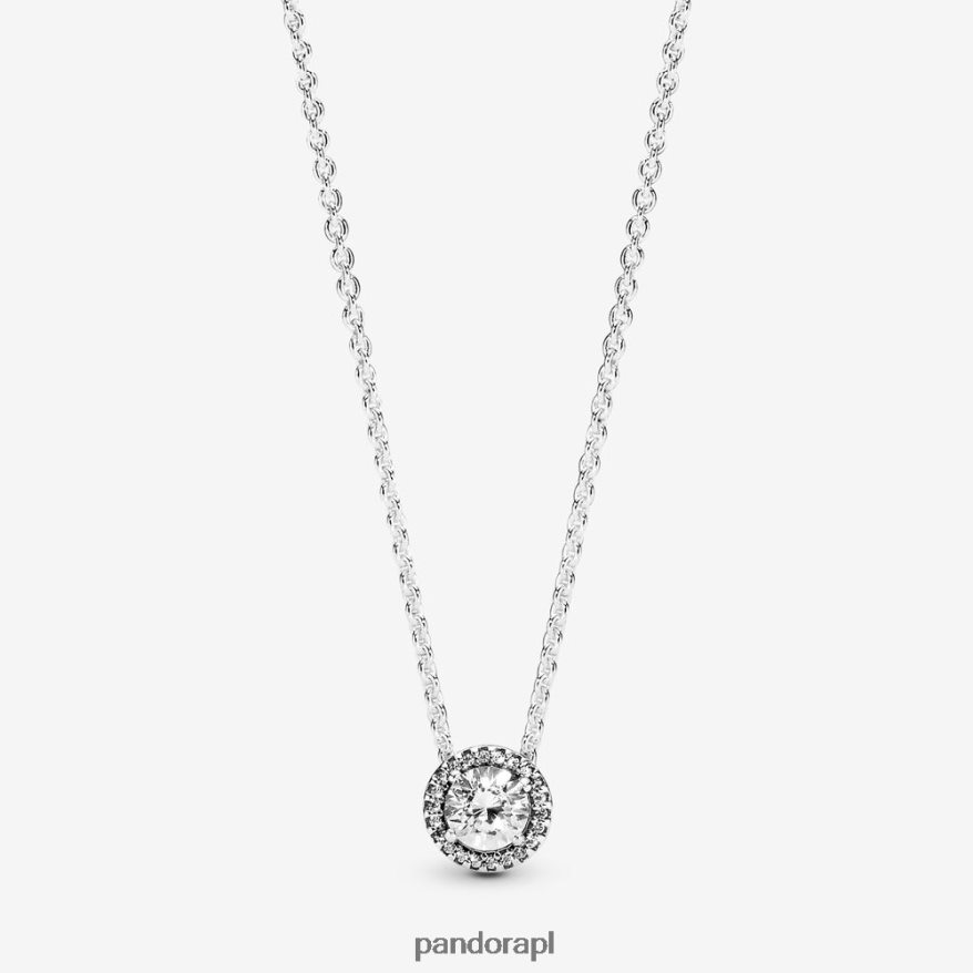 srebro Akcesoria Pandora okrągły, błyszczący naszyjnik aureola DFDN705