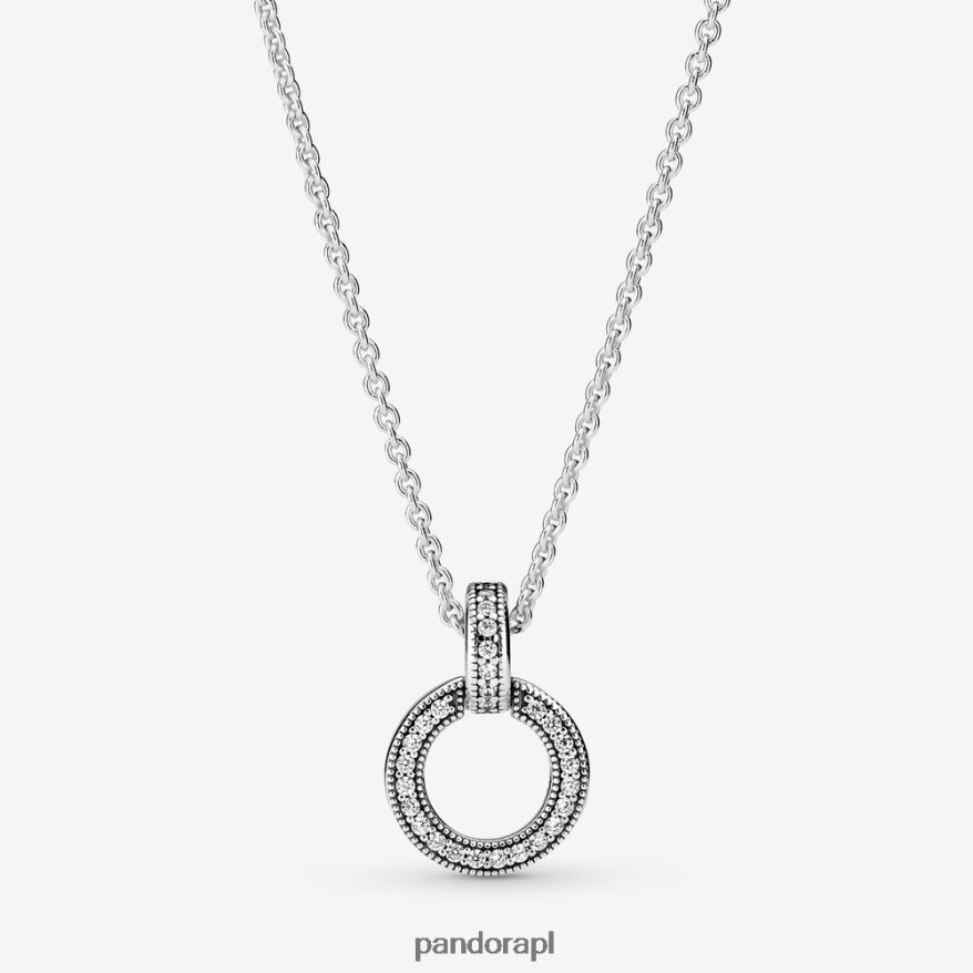 srebro Akcesoria Pandora wisiorek i naszyjnik z podwójnym kółkiem DFDN794