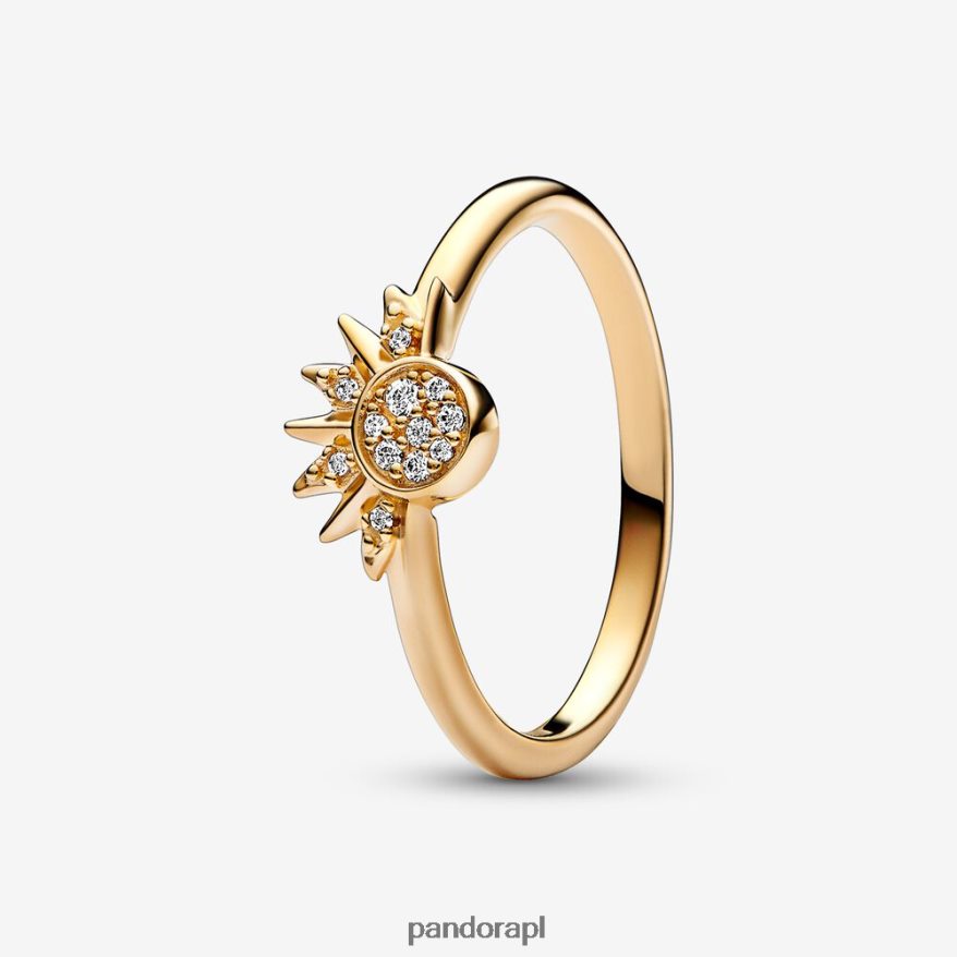 standardowy kolor Akcesoria Pandora zestaw niebiańskich pierścieni słońca i księżyca DFDN694