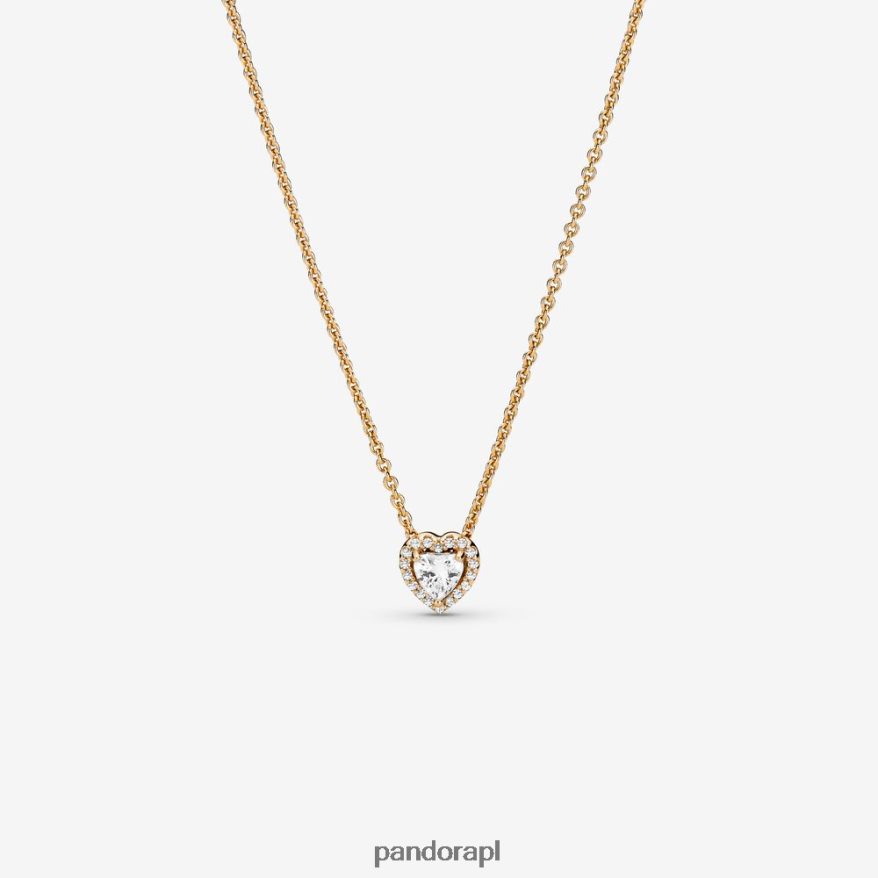 dwutonowy Akcesoria Pandora Zestaw naszyjników i kolczyków z podwyższonymi sercami DFDN778