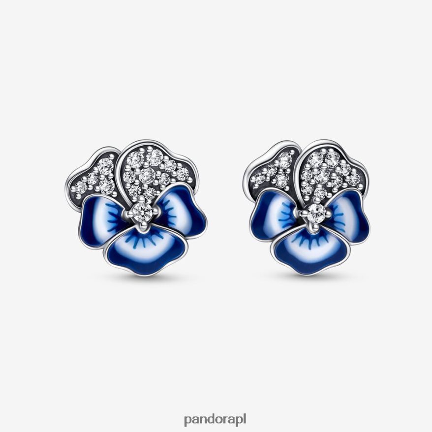 kolor standardowy/niebieski Akcesoria Pandora Zestaw naszyjników i kolczyków w kształcie bratka DFDN770