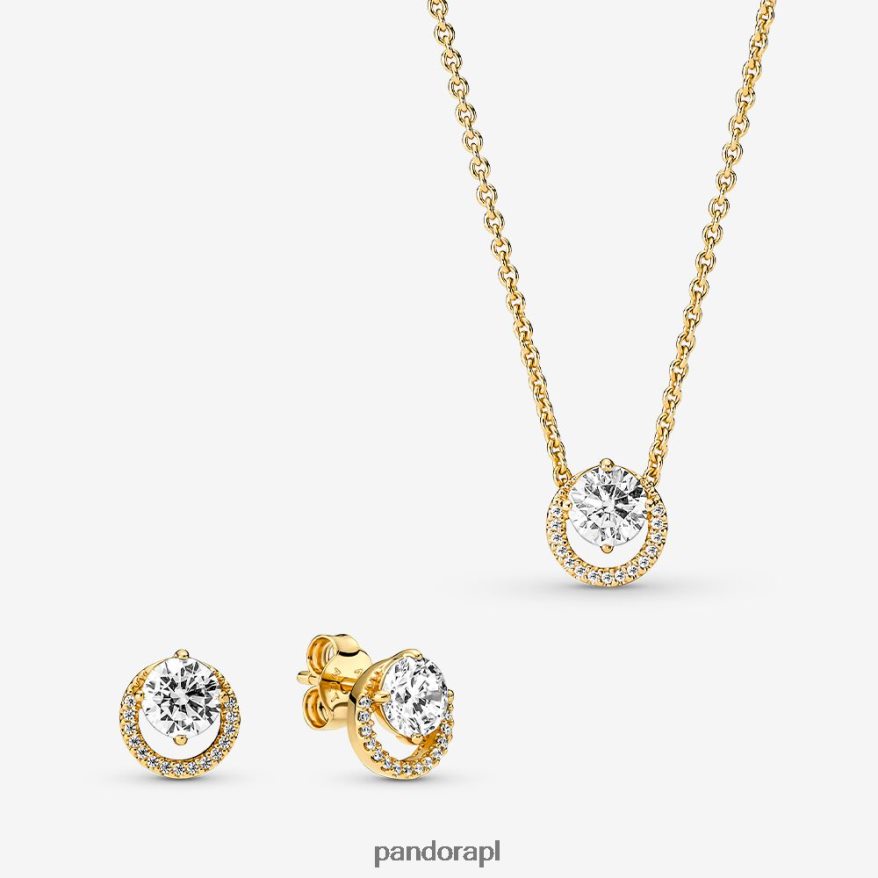 standardowy kolor Akcesoria Pandora zestaw upominkowy z błyszczącą okrągłą biżuterią aureola DFDN802