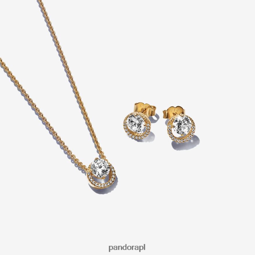 standardowy kolor Akcesoria Pandora zestaw upominkowy z błyszczącą okrągłą biżuterią aureola DFDN802